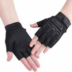 Kids Half Finger Cycling Gloves Mittens Breathable Non Slip Fingerless Bike Riding Gloves Shockproof Sports Training Gloves UV Protection Outdoor Skateboard Gloves for Boys Girls 6-10Y