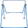 Athletic Bar Kids Jungle Gym Gymnastics 3 in 1 Deluxe Swing Set, Trapeze Rings, Monkey Bars Kip Bar Playground Expandable Junior Training Bar Foldable Climbing Tower Blue - Image 5