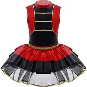 Yihuimin Kids Girls Metallic Mock Tank Leotard Tutu Dress for Ringmaster Halloween Circus Show Costume