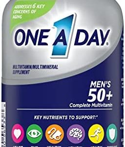 One A Day Men’s 50+ Multivitamins, Supplement with Vitamin A, Vitamin C, Vitamin D, Vitamin E and Zinc for Immune Health Support*, Calcium & more, 100 count