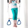 DreamGYM Doorway Swing for Kids Indoor - Trapeze Bar and Blue Gymnastic Rings Combo - Image 6