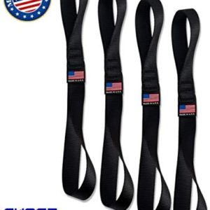 Chase Harper USA - 2020 Powersport Series Soft Hook Tie Down Extenders - 1" Wide x 14" Long (Set of 4) - 3,100 lb Break strength/12,400 lb. Combined-Black
