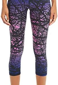 COOLOMG Women's Yoga Running Pants Printed Compression Leggings Low Rise Workout Tights with Hidden Pocket