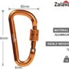 Zalava 6pcs 2”D-Clip Durable Locking Carabiner Keychain Clip,Keychain Clip Hook - Image 4