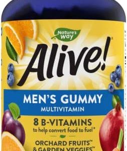 Nature's Way Alive! Men's Gummy Multivitamin and B-Vitamins, Fruit Flavored, 60 Gummies
