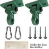 ABUSA Heavy Duty Green Swing Hangers Screws Bolts Included Over 5000 lb Capacity Playground Porch Yoga Seat Trapeze Wooden Sets Indoor Outdoor 2 Pack - Image 3