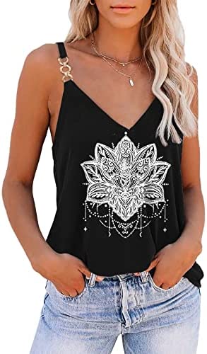 SAUKOLE Summer Tank Tops for Women V Neck Womens Fashion Sleeveless Top Loose Fit Casual Stripe Shirts Blouse