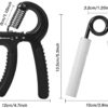 TKEPQ Grip Strength Trainer 2 Pack Hand Gripper Strengthener Exerciser Trainer Wrist Forearm Stretcher Adjustable Resistance - Silver, Black - Image 7