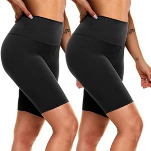 NexiEpoch 2 Pack Biker Shorts for Women Plus Size High Waisted - 8" Buttery Soft Shorts for Workout Yoga Running（2X, 3X）