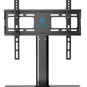 PERLESMITH Swivel Universal TV Stand / Base - Table Top TV Stand for 32-60 inch LCD LED TVs - Height Adjustable TV Mount Stand with Tempered Glass Base, VESA 400x400mm, Holds up to 88lbs PSTVS09