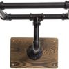 MyGift Wall Mounted Stability Ball Rack, Yoga and Exercise Ball Holder Stand with Industrial Metal Pipe and Burnt Wood - Image 7