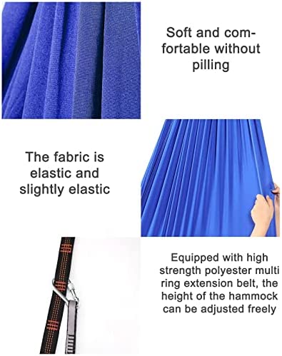 RXIRUCGD Aerial Silks Swing Seat for Kids, Nylon Stretch Hammmock Indoor, L-59'' W-110'' Aerial Yoga Stuff for Girls Exercise - Image 6