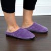 Dearfoams Women's Indoor/Outdoor Memory Foam Darcy Microfiber Velour Clog, Wide Widths Slipper - Image 4