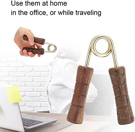 Jievazb Hand Grip Strengthener, Wooden Handle Grip Strength Trainer Relieve Wrist & Thumb Pain Wrist Hand Exerciser for Gym Home Office Travel Use - Image 5