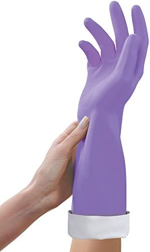 Mr. Clean, 243312 Loving Hands, Large Heat Resisting, Soft Cotton Flock Lining, Built in Freshness Protection, Non-Slip Diamond Grip Gloves, (L) - Image 2