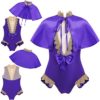 YUUMIN Girls Cosplay Circus Trapeze Artist Costume Kids Leotard with Cape Top Fancy Party Dress Up Role Play - Image 6