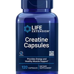 Life Extension Creatine Capsules – For Healthy Muscle Performance - Energy Support Supplement Pills - Non-GMO, Gluten Free – 120 Capsules