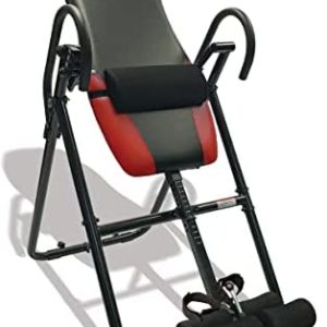 Body Vision IT9825 Premium Inversion Table with Removable Head Pillow & Lumbar Support Pad, - Heavy Duty - up to 250 lbs., Red