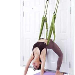 Flurries👍 Aerial Yoga Door Hanging Trapeze Sling Kit - Air Flying Yoga Hammock Swing Set - Antigravity Inversion Tool - Gravity Yoga Exercise Flexibility Trainer for Beginner Gym Home Fitness (Green)