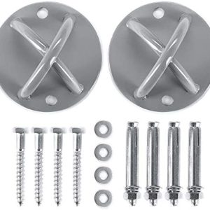 Faswin 2 Pack Wall Mount Bracket for Suspension Straps, Ceiling Anchor Mount for Olympic Rings, Body Weight Strength Training Systems, Yoga Swings, Boxing Equipment