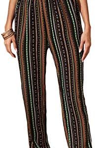 SweatyRocks Women's Comfy Bohemian Tapered Tribal Print Loose Yoga Travel Pants