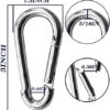 50Pack Heavy Duty Snap Hooks M8 5/16" Carabiner Clips 3Inch Zinc-Galvanized Steel Spring Clips Chain Quick Links Safety Connector for Hammock Swing Fitness Gym Outdoor Supplies Boating - Image 2