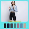 ZOOSIXX 7 Pack High Waisted Biker Shorts for Women, 8” Soft Yoga Workout Black Athletic Shorts - Image 2