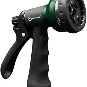 AUTOMAN-Garden-Hose-Nozzle,ABS Water Spray Nozzle with Heavy Duty 7 Adjustable Watering Patterns,Slip Resistant for Watering Plants,Lawn& Garden,Washing Cars,Cleaning,Showering Pets & Outdoor Fun.