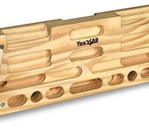 Yes4All Wooden Hang Board/Climbing Board for Doorway - Hand Strengthener Equipment for Training Finger, Grip and Pull Up