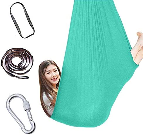 Portable Indoor Sensory Swing for Kids with Mounting Hardware Adjustable Aerial Yoga for Children with Autism, ADHD, Aspergers, Sensory Integration Exercise - Image 2