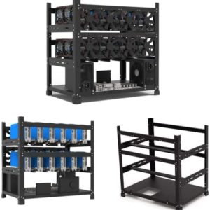 XIANXIAN Mining Rig Frame 12 GPU, Open Air Mining Rig Frame Mining Case Rack Motherboard Bracket Computer Case Support to Dual