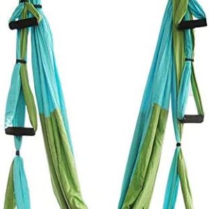 ROBDAE Aerial Yoga Swing Aerial Yoga Hammock Inverted Inverted Yoga Hammock with Hanging Belt Full Set for Air Yoga Inversion Exercises (Color : Double Spell Green, Size : 250x150cm)