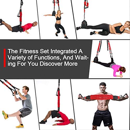 M.A.K Suspension Trainer System,Include Faction of Suspension Resistance Training Straps+Aerial Yoga Swing Belt+Adjustable Chest Expander, 2021 Updated Home/Gym/Yoga Studios Workout Equipment - Image 4