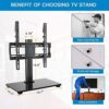 PERLESMITH Swivel Universal TV Stand / Base - Table Top TV Stand for 32-60 inch LCD LED TVs - Height Adjustable TV Mount Stand with Tempered Glass Base, VESA 400x400mm, Holds up to 88lbs PSTVS09 - Image 5