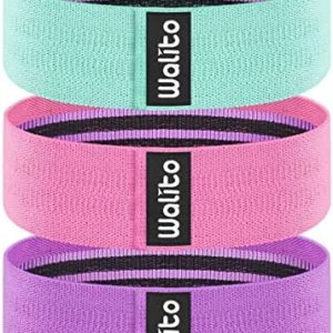 WALITO Resistance Bands for Legs and Butt, Fabric Exercise Loop Bands Yoga, Pilates, Rehab, Fitness and Home Workout, Strength Bands for Booty