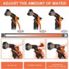 Elctman Garden Hose Nozzle Spray Nozzle, Water Hose Nozzle Comfort-Grip with 8 Adjustable Patterns for Watering Plants & Lawn, Washing car and Pets - Image 5