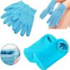 Pinkiou Moisturizing Gloves Socks Set Gel Spa for Moisturize Soften Repairing Dry Hands Feet Cracked Skin Care Silicone inside–Blue - Image 3