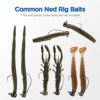 MadBite 24 Pack Ned Rig Jig Hook Kits, Finesse Mushroom Jig Heads for Soft Lures, Standard and EWG Mushroom Jig Hooks, 1/8, 1/16 and 3/16 oz, Black and Green Pumpkin - Image 4