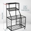 Weight Rack Home Gym Storage, Yoga Mat Storage Rack Workout Equipment Storage Rack for Dumbbells Kettlebells Resistance Band, Multifunction Exercise Equipment Gym Rack Organizer with Wheels and Hooks - Image 6