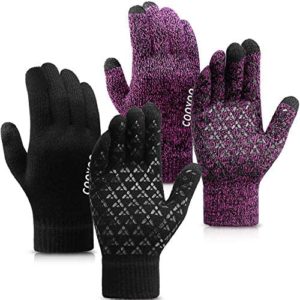 Winter Gloves for Women and Men 1/2/3 Pairs,Upgraded Touch Screen Gloves,Anti-Slip Silicone Gel- Thermal Soft Wool Lining
