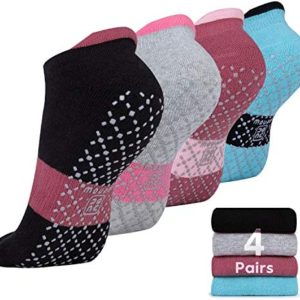 unenow Unisex Non Slip Grip Socks with Cushion for Yoga, Pilates, Barre, Home & Hospital
