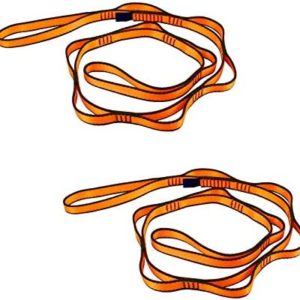 Geelife Daisy Chain Rope 2 pcs Looped Strong Straps 23 kN Climbing Lanyard Nylon Daisy Chains Multi Loop Aerial Yoga Webbing Sling 53 Inches
