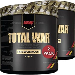 Redcon1 Total War - Pre Workout, 30 Servings, Boost Energy, Increase Endurance and Focus, Beta-Alanine, 350mg Caffeine, Citrulline Malate, Nitric Oxide Booster - Keto Friendly (Tigers Blood) 2-Pack