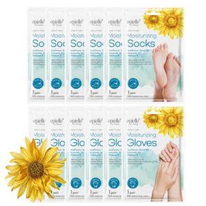 NEW Epielle Moisturizing Hand & Foot Masks (Glove & Socks 12pk) for Dry Hand, Dry & Cracked heel Spa Masks Sunflower Seed Oil + Avocado Oil + Vitamin E
