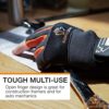 Superior Glove Leather Half Finger Framers Gloves - 1 Pair of Extra Large Black and Orange Work Gloves – MXFE - Image 5