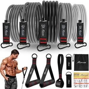 Resistance Bands, Exercise Bands with Handles, Fitness Bands, Workout Bands with Door Anchor and Ankle Straps, for Heavy Resistance Training, Physical Therapy, Shape Body, Yoga, Home Workout Set