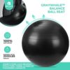 Enovi Fit+ Ball Chair, Yoga Ball Exercise Ball with Adjustable Resistance Bands and Ring Base, Home Gym Workout Set, Stability Ball & Balance Ball Seat to Relieve Back Pain, Multiple Color Size - Image 6
