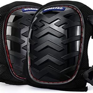 WORKPRO Knee Pads for Construction - Safety Kneepads with Ergonomic Gel Cushion and Foam Padding, Adjustable Buckle Straps and Durable Buttons, Ideal for Work Flooring Gardening