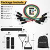 WSAKOUE Resistance Bands Set, Exercise Bands, Workout Bands for Men & Women, 5 Level Fitness Bands, Handles Door Anchor Ankle Straps and Carry Bag for Home Outdoor Workouts - Image 2