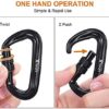 Favofit Locking Carabiner Clips, 4 Pack, 12KN (2697 lbs Each) Heavy Duty Caribeaners for Camping, Hiking, Outdoor & Gym etc, Small Carabiners for Dog Leash & Harness - Image 7